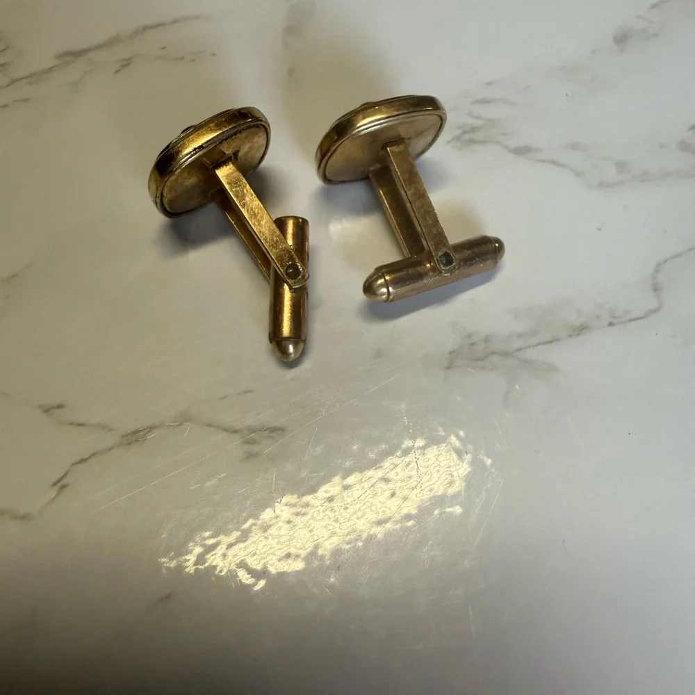 Vintage Elegant Gold and Blue Cufflinks